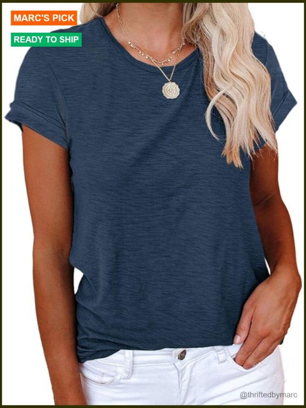 Loose Fit Short Sleeve Tee, Recycled Polyester Blend, Casual Summer Top